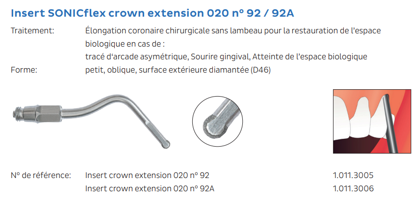 Insert SONICflex crown extension 020 No. 92