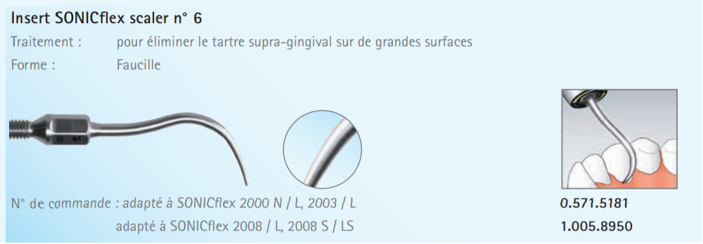 Jeu de 3 inserts SONICflex n°5A/6A/7A