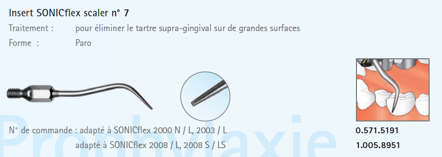 Jeu de 3 inserts SONICflex n°5A/6A/7A