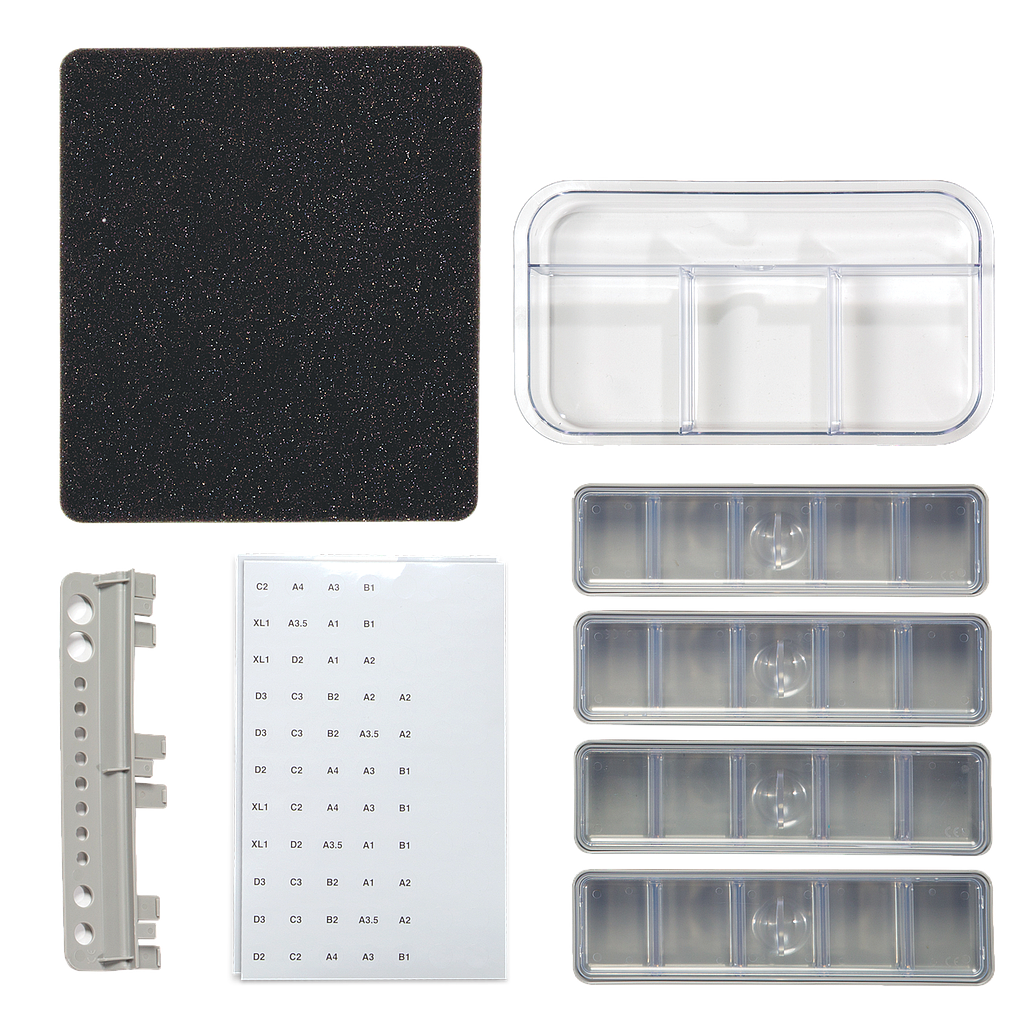 Kit d'accessoires pour bac ZIRC à matériaux et compules