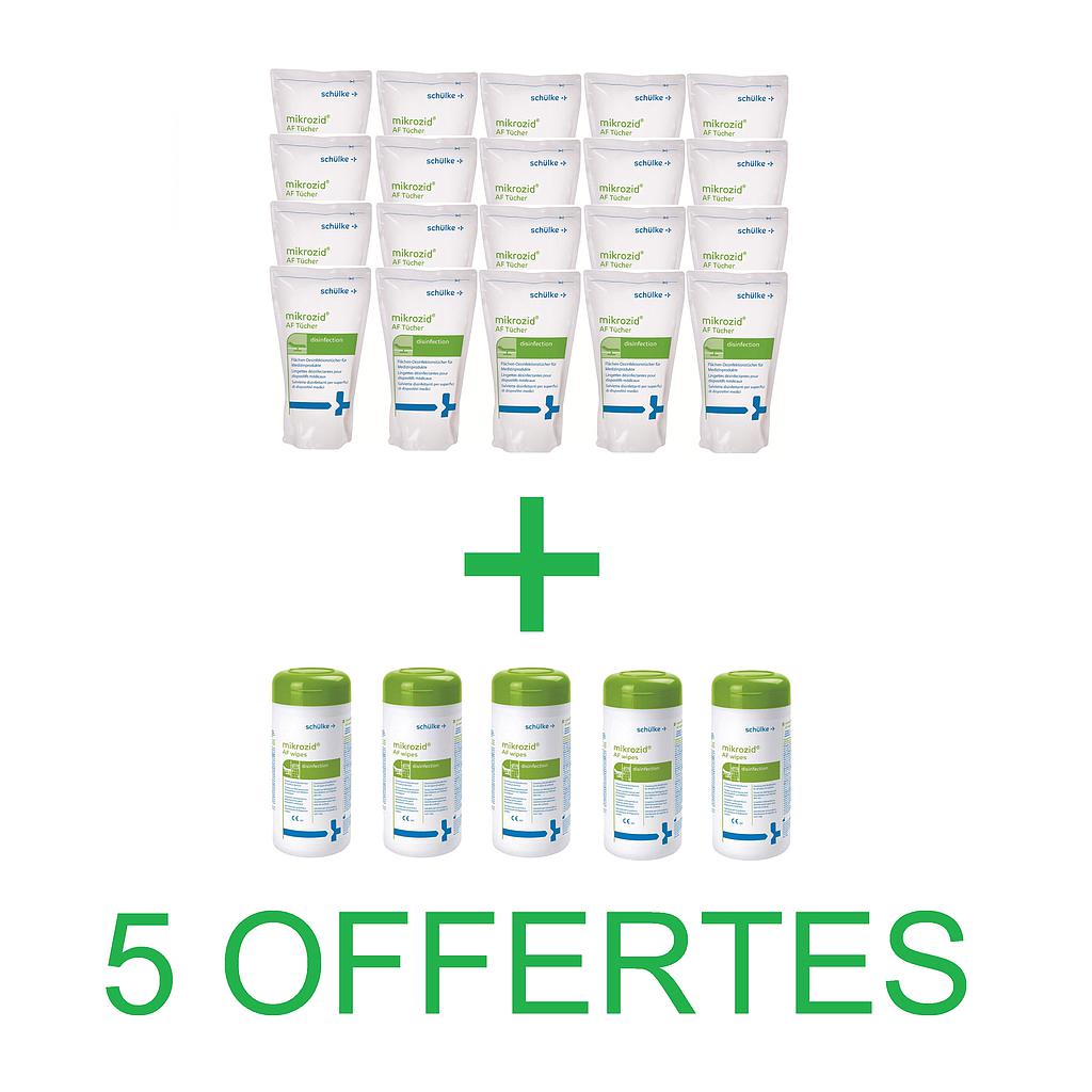 1 Pack 20 Recharges + 5 Boites OFFERTES : Mikrozid AF wipes